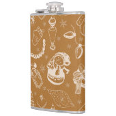 vintage - sneeuwman met kerst heupfles (Links)