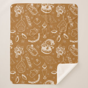 vintage - sneeuwman met kerst sherpa deken