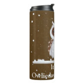 Vintage Sneeuwuil Kerst Thermosbeker (Gedraaid links)