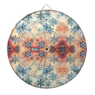 Vintage Sneeuwvlokken Patroon - Dartbord