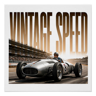 Vintage Snelheid Luxe Racing Redactioneel Grafisch Perfect Poster