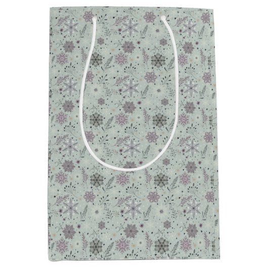 Vintage Snow Medium Cadeauzakje (Voorkant)