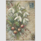 Vintage Snowdrop and Berry Bouquet Decoupage  Tissuepapier (Voorkant)