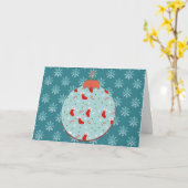 Vintage Snowflake Ornament kerstKaart Kaart (Gele Bloem)