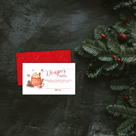 Vintage Snowflake Smore Diaper Raffle Baby Shower Informatiekaartje