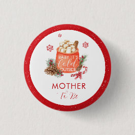 Vintage Snowflake Smore Mother To Be Baby Shower Ronde Button 3,2 Cm