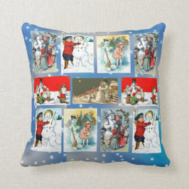 Vintage Snowman Afbeeldingen Kussen