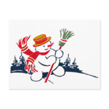 Vintage Snowman Briefkaart