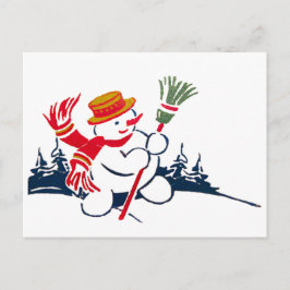 Vintage Snowman Briefkaart