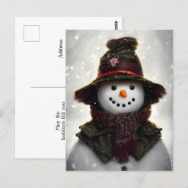 Vintage Snowman Briefkaart