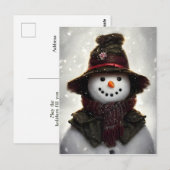 Vintage Snowman Briefkaart (Voorkant / Achterkant)