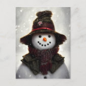 Vintage Snowman Briefkaart (Voorkant)