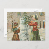 Vintage Snowman Briefkaart (Voorkant / Achterkant)