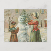 Vintage Snowman Briefkaart (Voorkant)