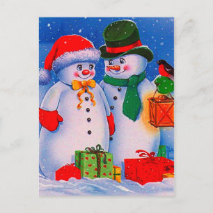 Vintage Snowman Briefkaart