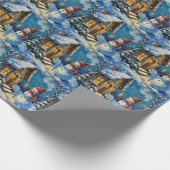 Vintage Snowman by Candlelit Christmas Cottage Cadeaupapier (Hoek)