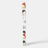 Vintage Snowman Christmas Snowflakes iPhone Case (Achterkant / Links)