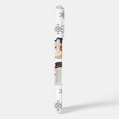 Vintage Snowman Christmas Snowflakes iPhone Case (Achterkant / Rechts)