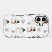 Vintage Snowman Christmas Snowflakes iPhone Case 16 Hoesje (Achterkant horizontaal)
