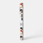 Vintage Snowman Christmas Snowflakes iPhone Case 16 Hoesje (Linkerkant)