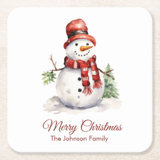 Vintage Snowman Coaster Kartonnen Onderzetters