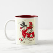 Vintage Snowman en Snowoman Mok (Links)