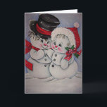 Vintage Snowman Feestdagen Kaart<br><div class="desc">Vintage Snowman</div>