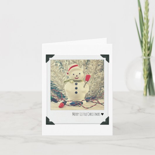 Vintage Snowman Feestdagen Kaart (Voorkant)
