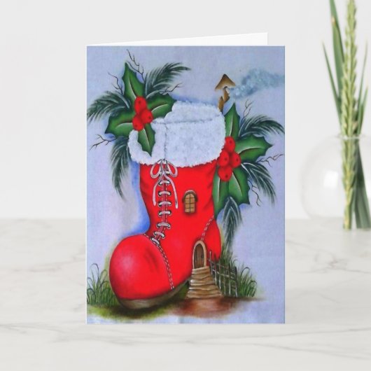 Vintage Snowman Feestdagen Kaart (Voorkant)