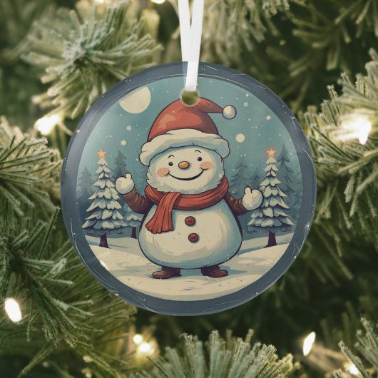Vintage Snowman Glas Ornament (Insitu)