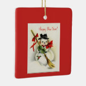 Vintage Snowman Keramisch Ornament (Rechts)