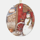 Vintage Snowman Keramisch Ornament (Links)