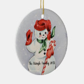 Vintage Snowman Keramisch Ornament (Rechts)