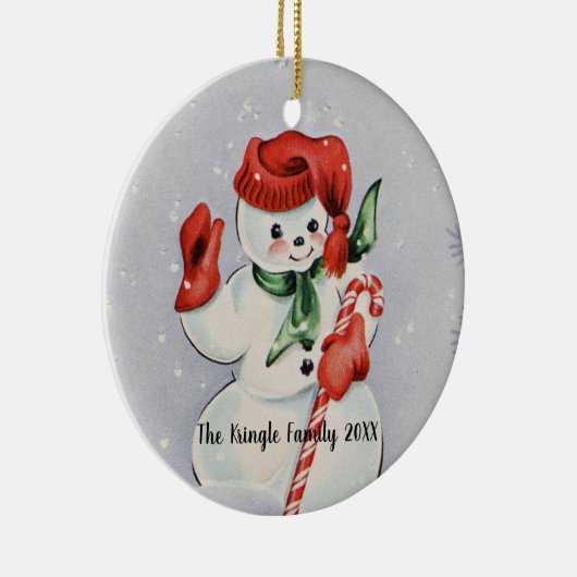Vintage Snowman Keramisch Ornament (Rechts)