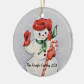 Vintage Snowman Keramisch Ornament (Links)