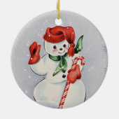 Vintage Snowman Keramisch Ornament (Achterkant)