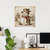 Vintage Snowman Poster (Thuiskantoor)