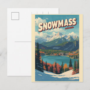 vintage SNOWMASS meer aspen Colorado skien cadeau Feestdagenkaart