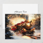 Vintage Snowy Night Christmas Train Express Feestdagenkaart (Voorkant / Achterkant)