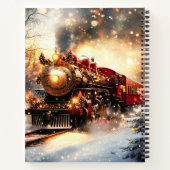 Vintage Snowy Night Christmas Train Express Notitieboek (Achterkant)
