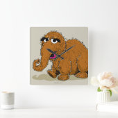Vintage Snuffleupagus Vierkante Klok (Huis)