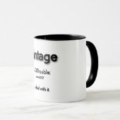 vintage SO!Trouble logo zwart op wit Mok (Voorkant rechts)