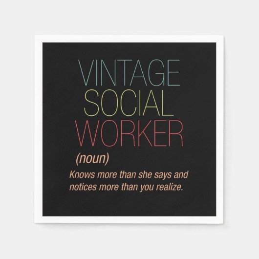 Vintage Social Worker Social Care Gift Servet (Voorkant)