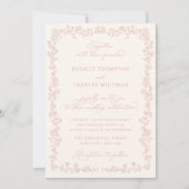 Vintage Soft Blush Roses Frame Wedding Kaart (Voorkant)