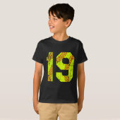 Vintage Softbal 19 Rugnummer T-shirt (Voorkant volledig)
