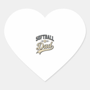 Vintage Softbal Vader Sport Vader Shirt Ontwerp (2 Hart Sticker