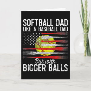 Vintage Softball Papa Als Een Honkbal Papa Us Vlag Kaart