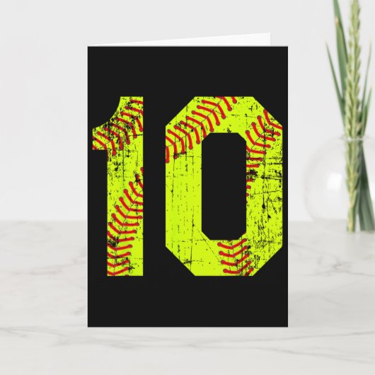 Vintage Softll 10 Jersey Nummer  Kaart (Voorkant)