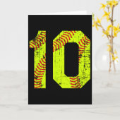 Vintage Softll 10 Jersey Nummer  Kaart (Gele Bloem)