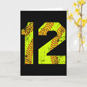 Vintage Softll 12 Shirtsnummer Kaart (Gele Bloem)